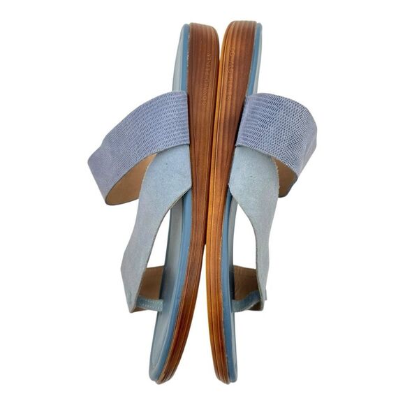 Donald Pliner Women's Galena Leather Toe Post Slip-On Sandals Blue Size 8 Blue - Picture 4 of 7